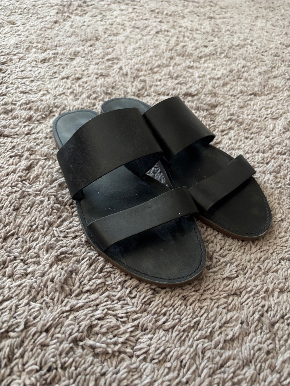 Madewell Women’s Black Double-Strap Slide Sandals